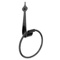 Acorn Early American Spear Towel Ring, 6" W x 3" D x 7" H, Antique Pewter (shown as Black Iron)