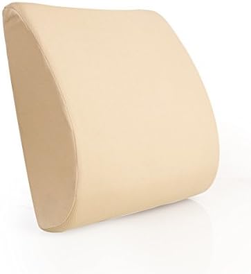 Longweng Memory Foam Lumbar Support Cushion Helps to Relieve Lower Back Pain (Beige)
