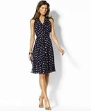 Lauren by Ralph Lauren Shannon Silk Ruffle-Trim Dress