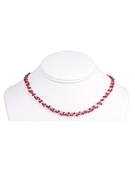 14k Gold Vermeil Sapphire Necklace Pink Faceted Cluster Hot Pink Chain Link