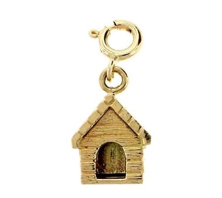 Cheap Girls Jewelry Dazzlers Solid 14k Gold 3D Dog House Charm Pendant Available in three colors from jewelsberry (weights: 5.4 grams only) For Sale