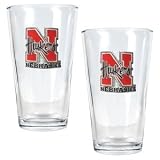 Nebraska Cornhuskers 2pc Pint Ale Glass Set NCAA College Athletics