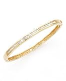 18k Gold Over Sterling Silver Cubic Zirconia Bangle