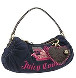 Juicy Couture Terry Unicorn Crown City Girl Shoulder Bag Purse Regal Blue