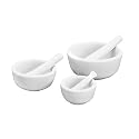 Set of 3 Porcelain Mortar & Pestles 1140/60, White