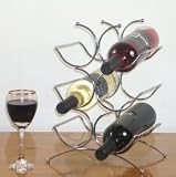 Six bottle chrome wine rack