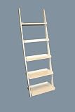 5-Tier Leaning Wall Shelf Ladder Shelf in White