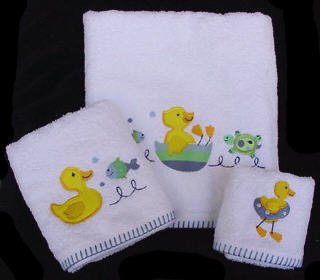 3-pc Set ~ Ducky Bath Towel, Hand Towel, and Fingertip
