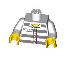 White Torso (Convict Pattern) - LEGO Minifigure Piece