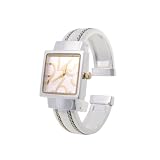 Geneva Platinum Polished Square Face Watch, Silver Gold by SilverBin