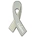PinMart Diabetes Awareness Grey Ribbon Enamel Lapel Pin