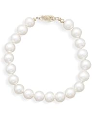 8 Inch 14k Yellow Gold 7-7.5mm Freshwater Pearl Bracelet