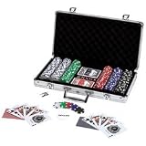 New Maxam 309pc Poker Chip Set Aluminum Case 300 Poker Chips 5 Dice Dealer Marker Cards