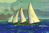 30 x 20 Stretched Canvas Poster Gloucester Fishing Schooners