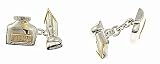 Handcrafted sterling silver and vermeil ink pot and pen nib cufflinks