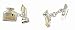 Handcrafted sterling silver and vermeil ink pot and pen nib cufflinks