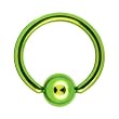 16 Gauge 5/16" Green Anodized Titanium Ball Captive Ring