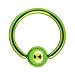 16 Gauge 5/16" Green Anodized Titanium Ball Captive Ring