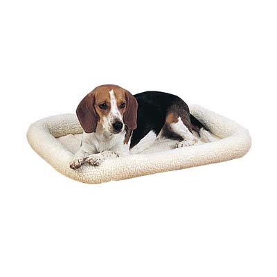 Slumber Pet Sherpa Dog Puppy Crate Bed Natural 23.75 x 16.75 In SMALL