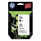 HP 74/75 Ink Cartridges 200 Pg Yield BK 170 Pg Yld Clr 2/PK