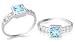 Princcess Cut Swiss Blue Topaz Ring Sterling Silver Size 8