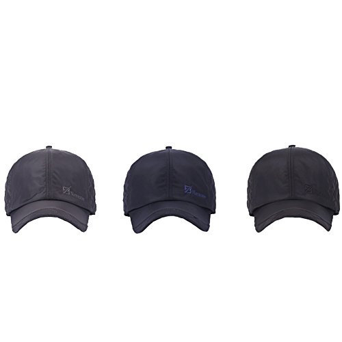 Men's Warm Cotton Padded Quilting Plaid Peaked Baseball Hat Cap with Ear Flap
