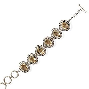 6.5 + 1.5 Inch Oval Citrine Bracelet by