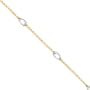 14k gold polished anklet, 10 inch