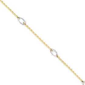 14k gold polished anklet, 10 inch by