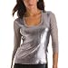 Armani Exchange Sequin 3/4 Sleeve Top