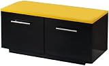 VCM 16136 TV Lowboard ""Pula"" mit T&uuml;ren, schwarz / gelb