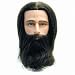 Celebrity Steven Bearded Manikin. 9" brown. 100% hand implanted human hair manikin with beard.