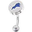 NFL Logo TOP Mount CURVED Belly Ring - Detroit Lions