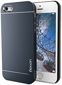 iPhone 5S Case, Flexion™ iPhone 5S Case [Alumina Series] Aluminum Metal Cover (Full Blue) Protective Ultra Thin Case - Retail Packaging - Case for iPhone 5 / 5S (Full Navy Blue)