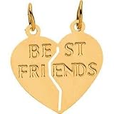 14K Yellow Gold Teen 'Best Friends' Heart Pendant