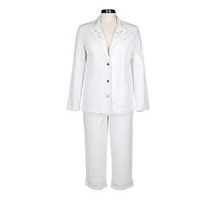 Buy Denim and Co. Stretch Denim Embroidered 3 Button Blazer and Original Waist Crop Pants by var goTwisterProductImageStrings = new Object();goTwisterProductImageStrings['prodImageNotAvailTextNoColor'] = 