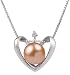 Heart Pink 9-10mm AA Freshwater Sterling Silver Pearl Pendant