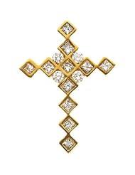CleverEves 14K Yellow Gold .66 Ct Tw Diamond Cross