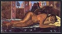Art Poster Metal Framed Print - Nevermore - Artist: (Eugene-Henri-) Paul Gauguin- Poster Size: 22 X 28