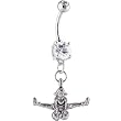Crystalline Double Gem Cheerleader Belly Ring