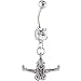 Crystalline Double Gem Cheerleader Belly Ring