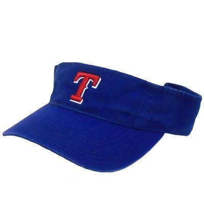 MLB Texas Rangers Baseball Visor Cap Hat Blue Red Cotton Velcro Licensed Twins