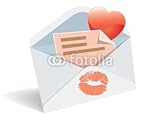 IMAGE OF Wallmonkeys Peel and Stick Wall Decals - Love Mail, Envelope, Heart and Lipstick Print - 18