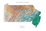 Pennsylvania & New Jersey Topographic Wall Map by Raven Maps, Print on Paper (Non-Laminated)