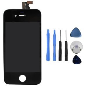 Replacement Digitizer and Touch Screen LCD Assembly for Black Apple iPhone 4 (Fits CDMA Verizon/Sprint iPhone 4 only) + 7 Piece Repair Tool Kit