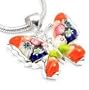 Sterling Silver Millefiori Rainbow BUTTERFLY Pendant