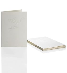 10 Cream Script Thank You Cards