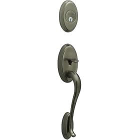 Schlage FA358WKF620 Wakefield Exterior Handleset with Deadbolt, Antique Pewter
