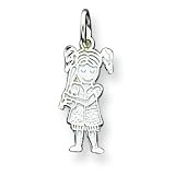Sterling Silver Baseball - Girl Charm with 20 inch Sterling Silver Chain