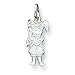 Sterling Silver Baseball - Girl Charm with 20 inch Sterling Silver Chain